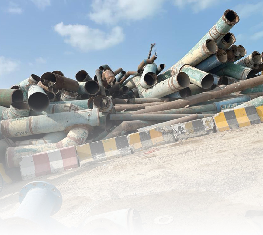 Hollow scrap metal pipes